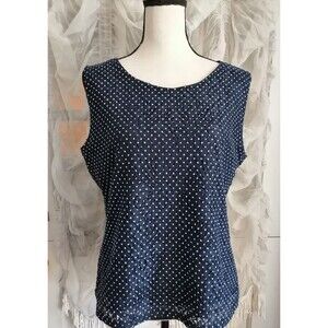 Women's Polka Dot Lace Vest top Lined / Lace See through Blouse Made in France